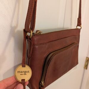 Margot New York Brown Leather Crossbody Bag